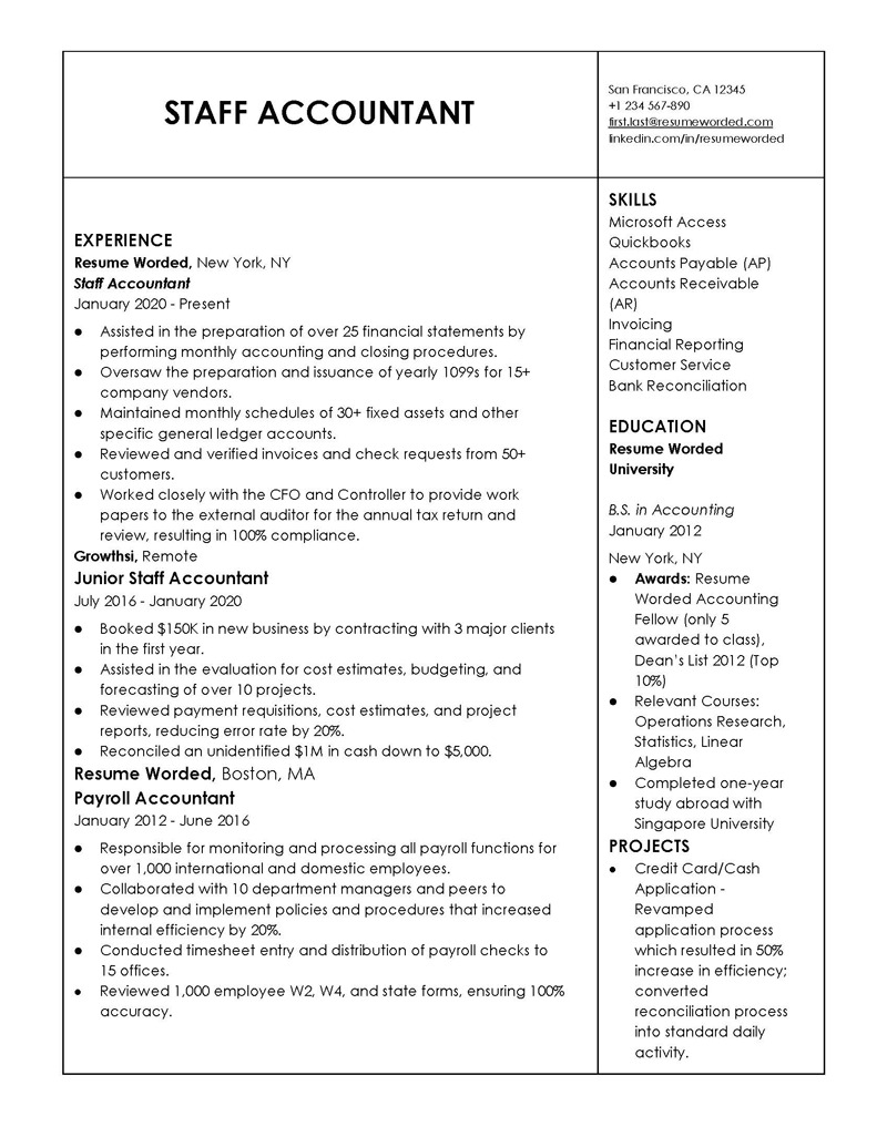 accountant resume with erp experience