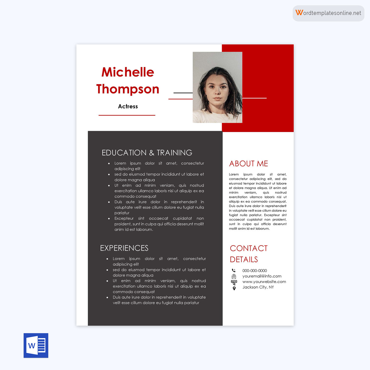 free actor resume template