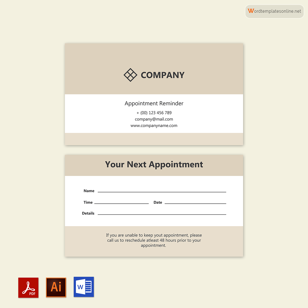 Free Appointment Card Template - Editable Version