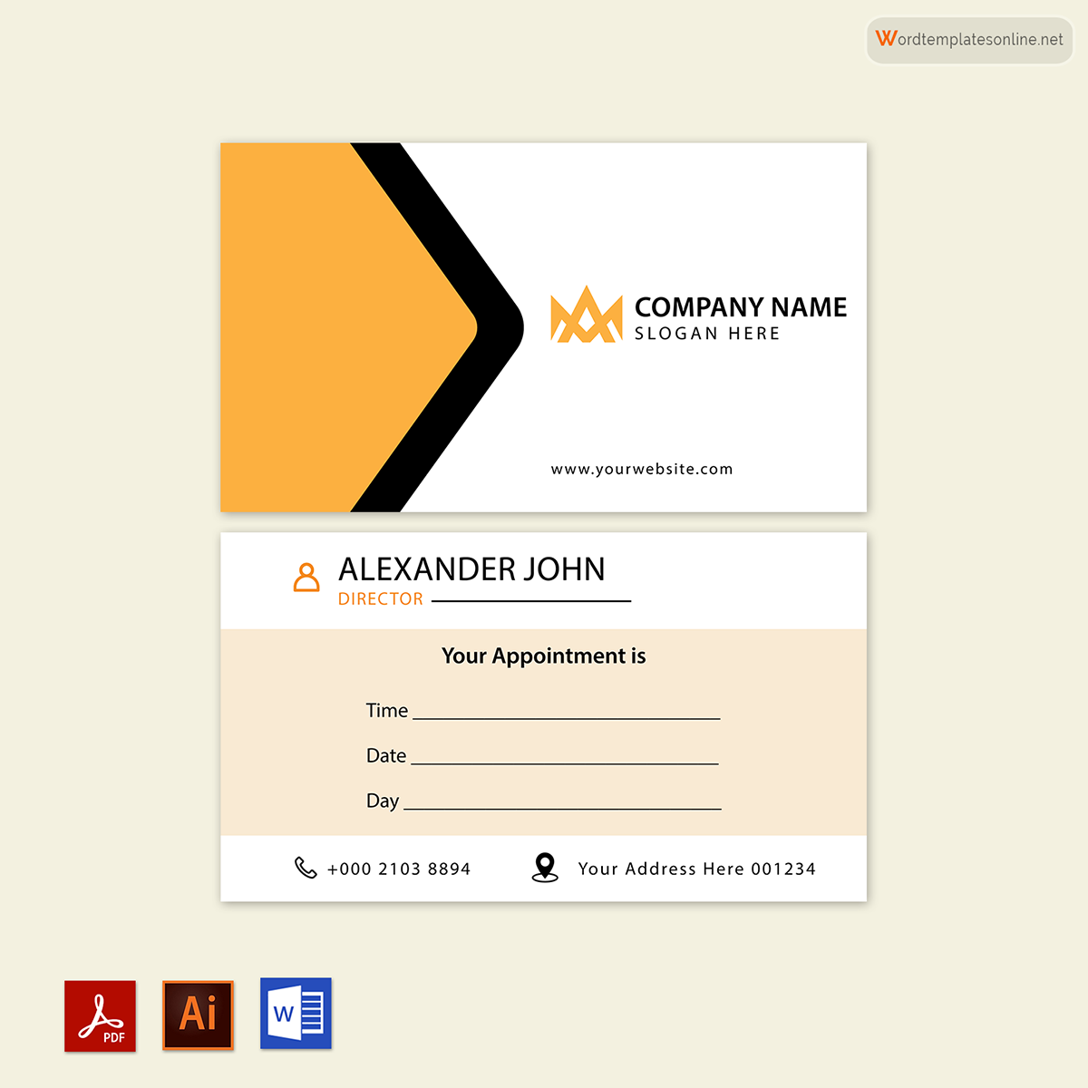 Download Free Appointment Card Template - Word, PDF, Illustrator