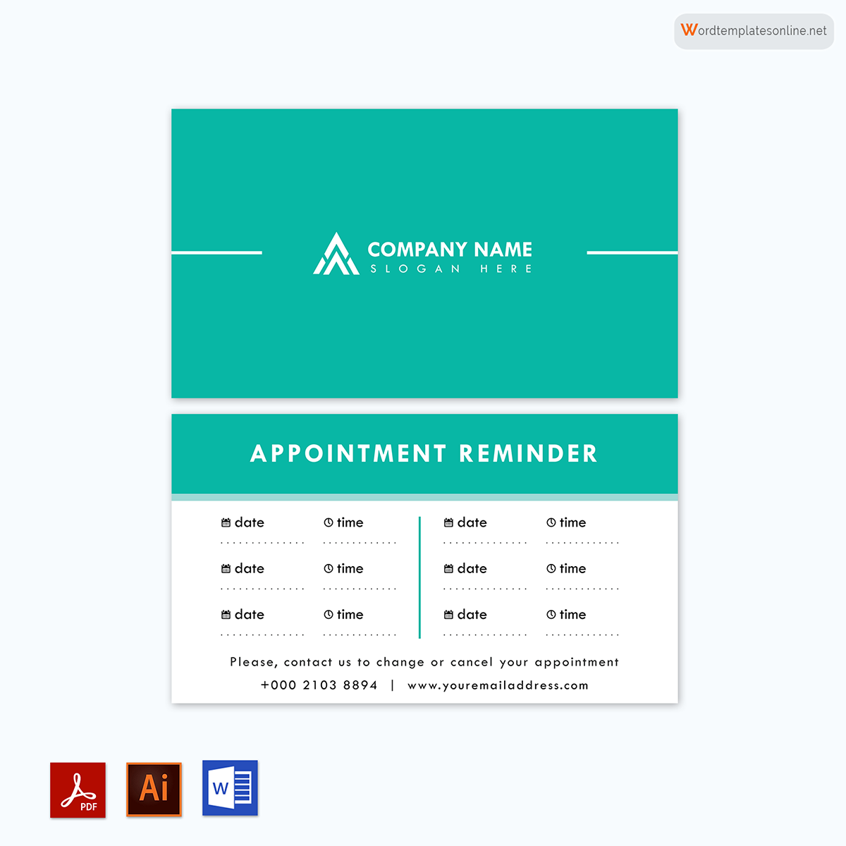 Printable Appointment Card Template - Editable Form
