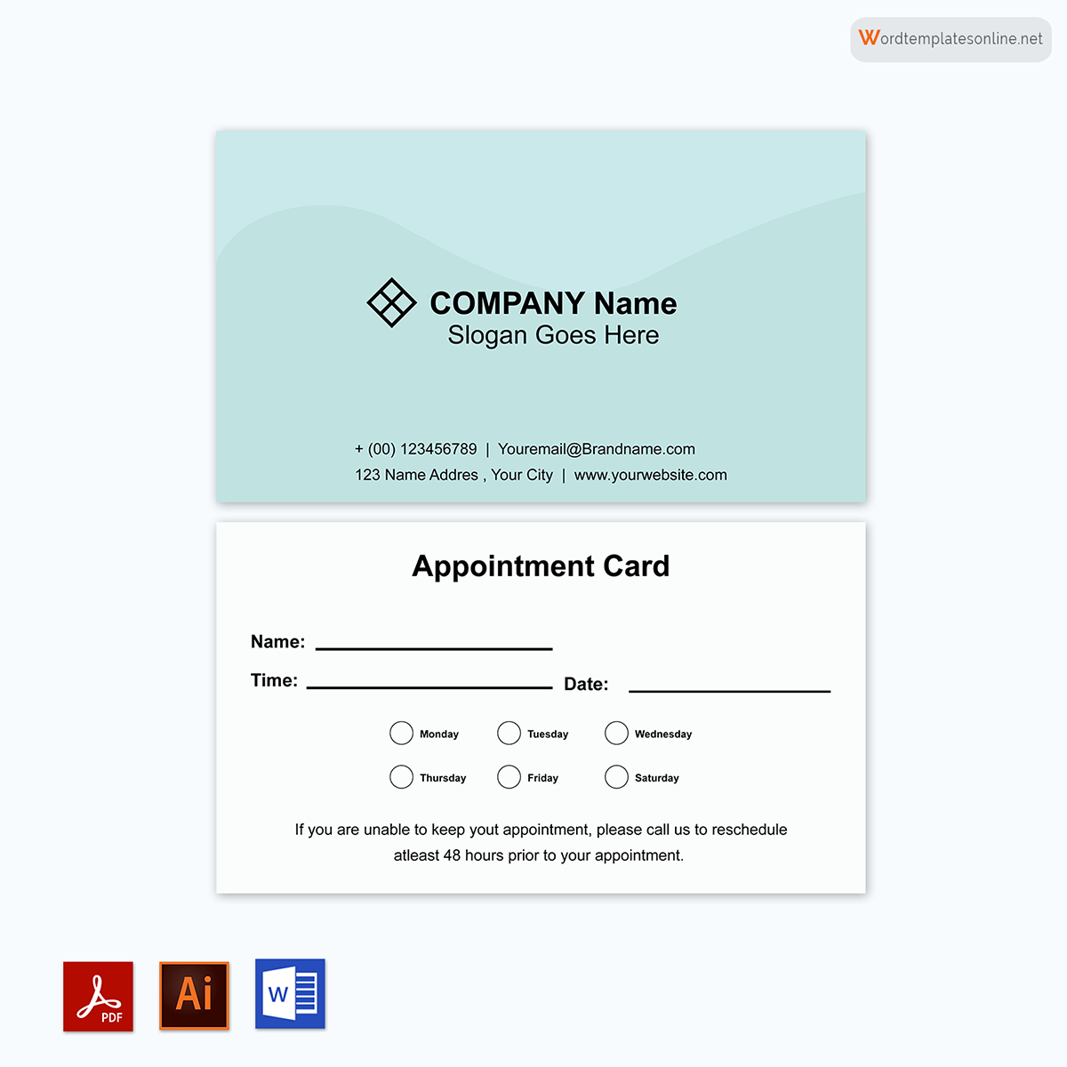 Editable Appointment Card Template - Free Download