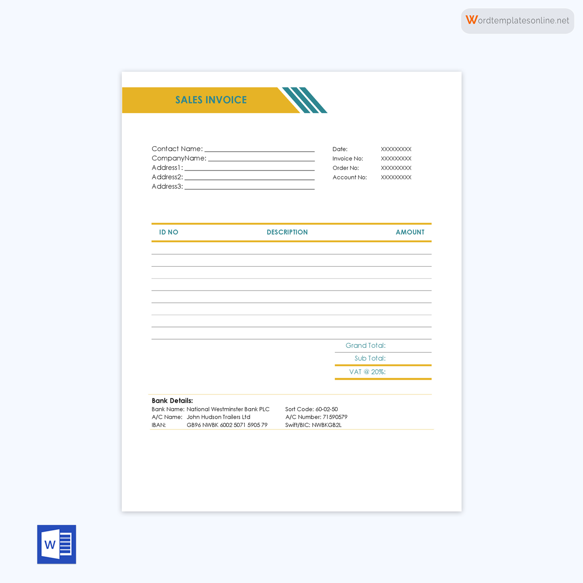 free invoice template