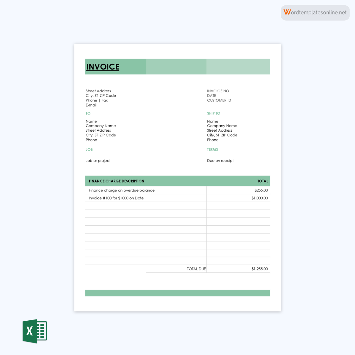Blank invoice template Excel - Free Download