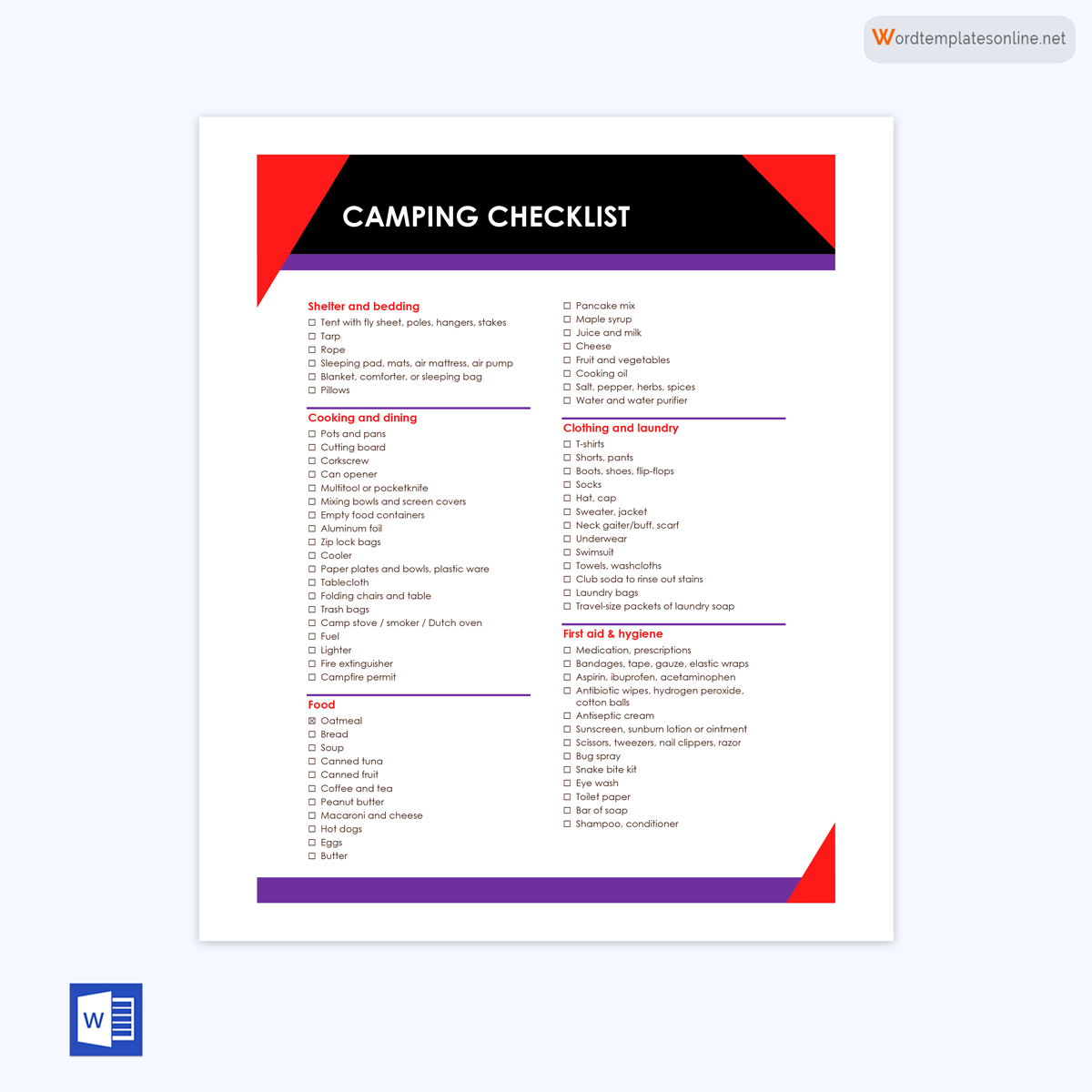  rv camping checklist