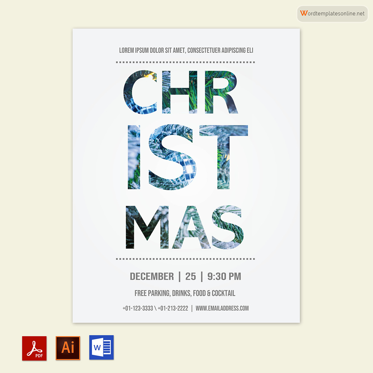 Free printable Christmas flyer templates Word