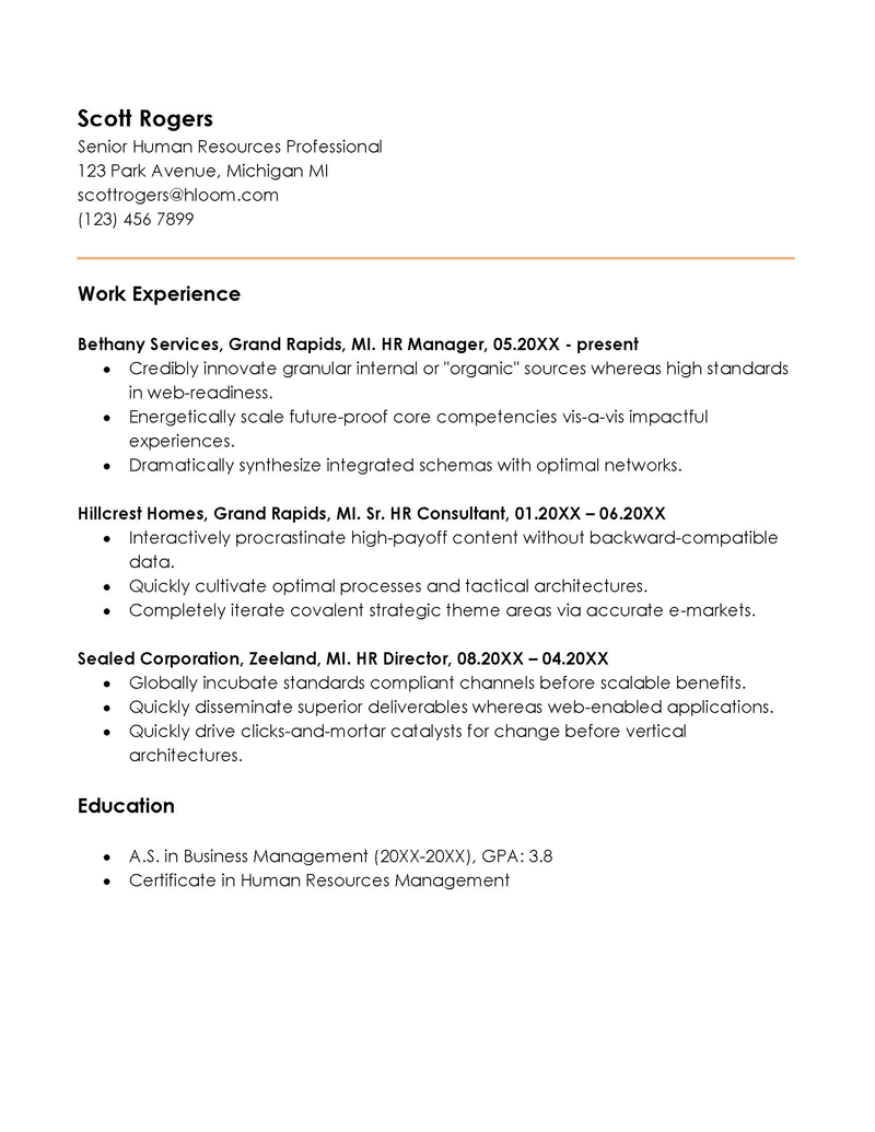 free chronological resume template