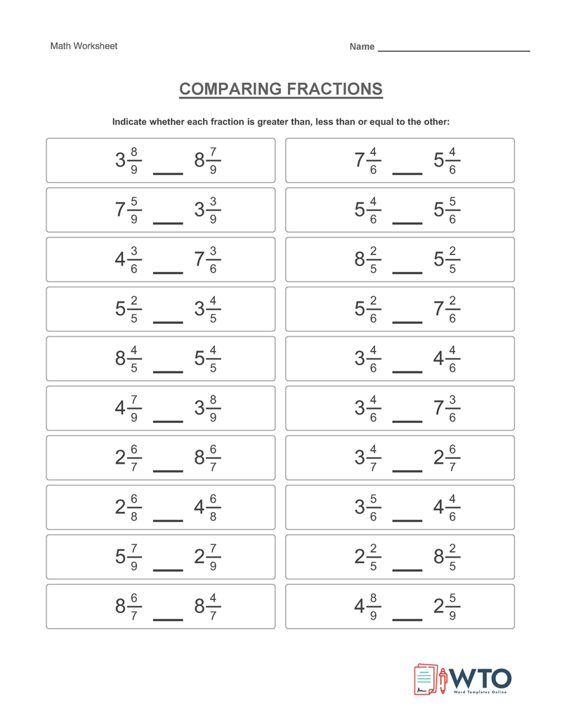  comparing fractions calculator