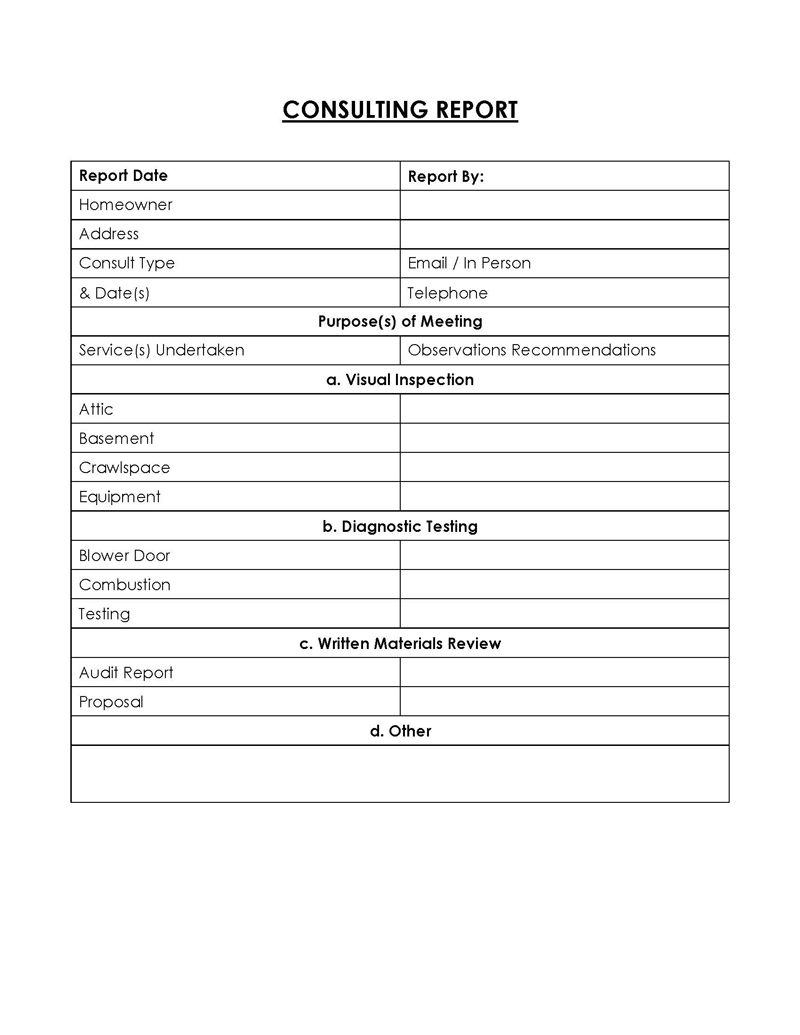 Great Editable General Consultancy Report Template 03 as Word Document