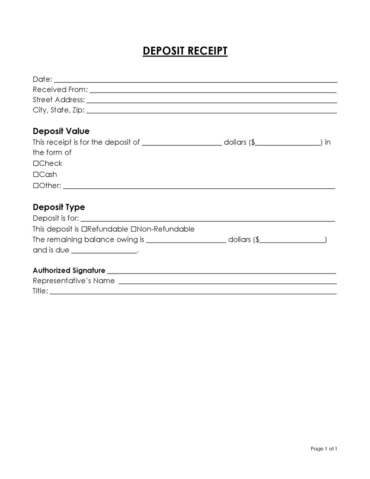 24 Free Deposit Receipt Templates (Cash, Security, etc.)