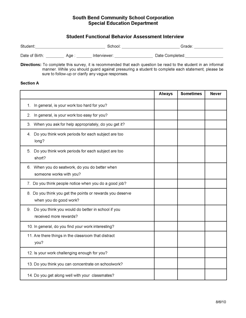 functional behavioral assessment pdf