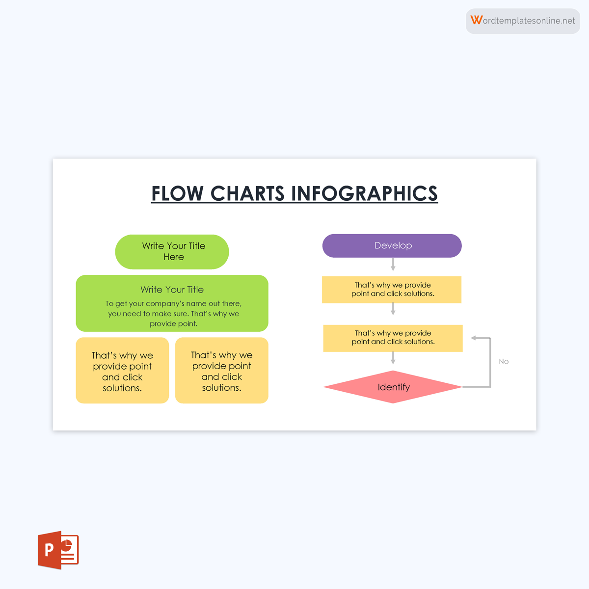 Customizable flowchart template for PowerPoint 11