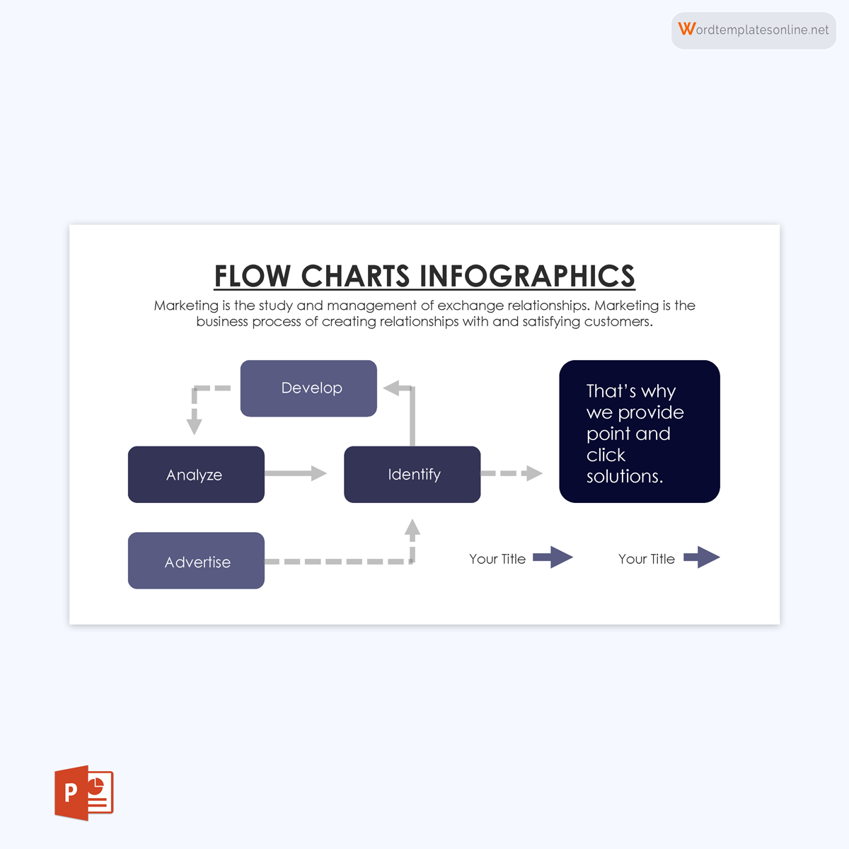 Customizable flowchart template for PowerPoint 15