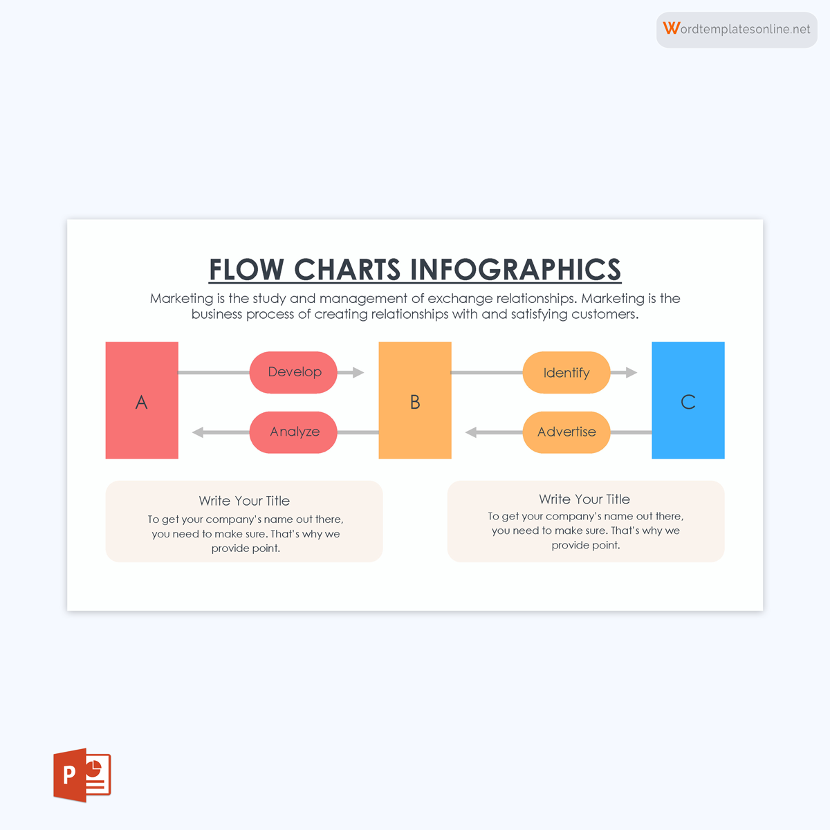 Customizable flowchart template for PowerPoint 17
