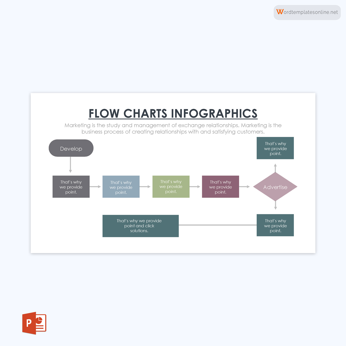 Customizable flowchart template for PowerPoint 22