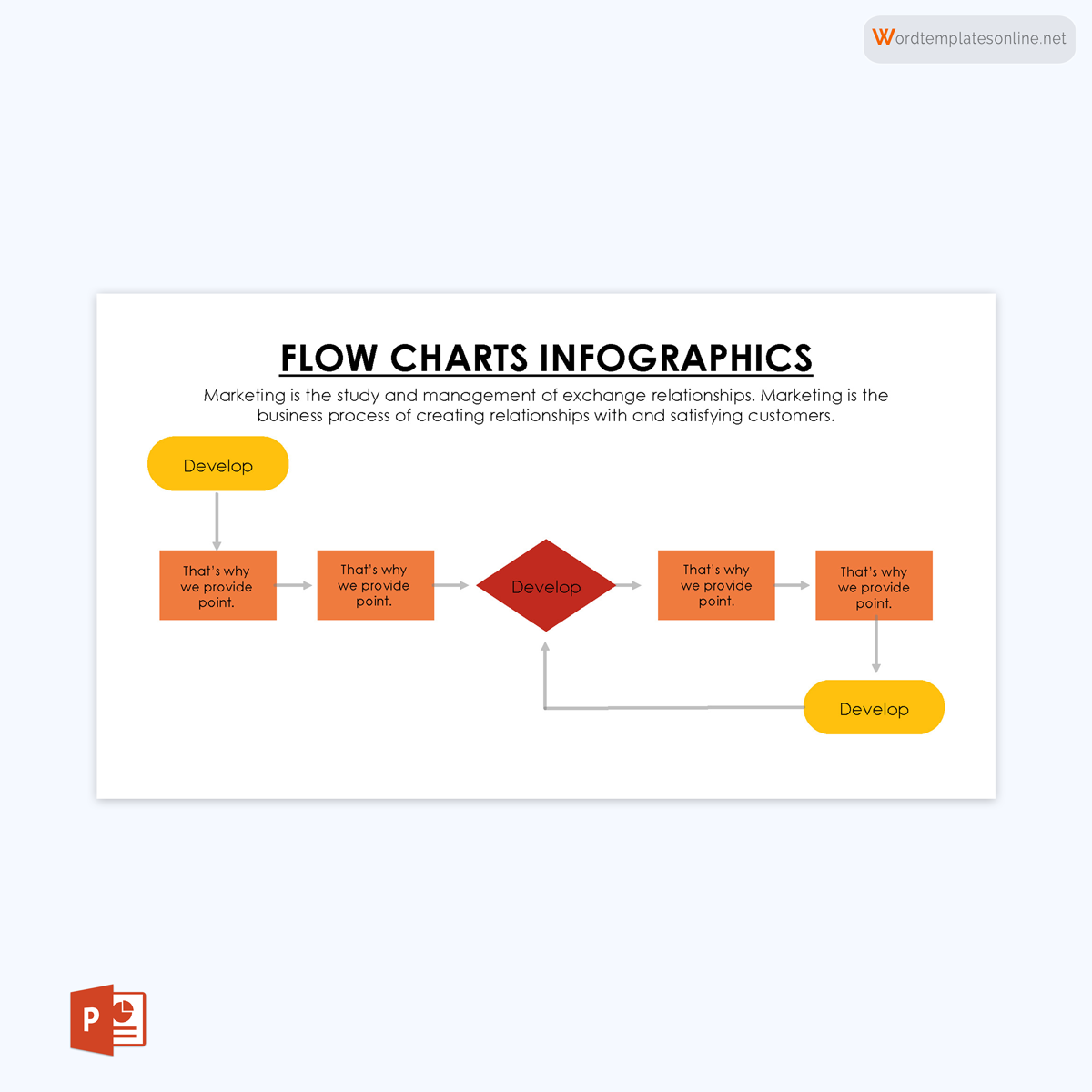Customizable flowchart template for PowerPoint 23