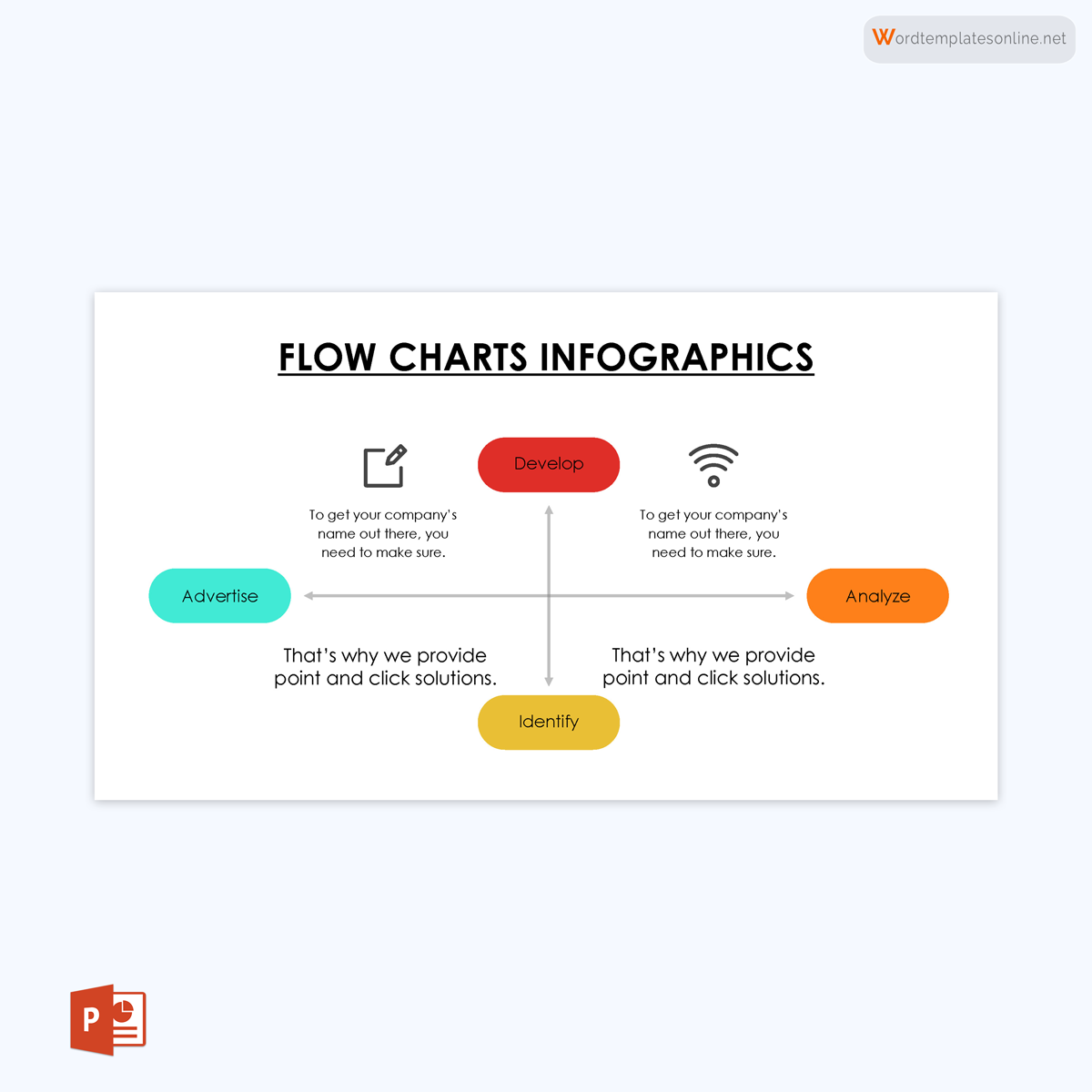 Customizable flowchart template for PowerPoint 24
