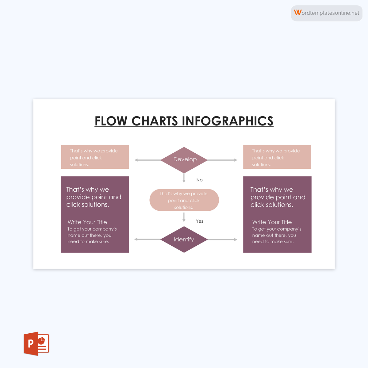 Customizable flowchart template for PowerPoint 07