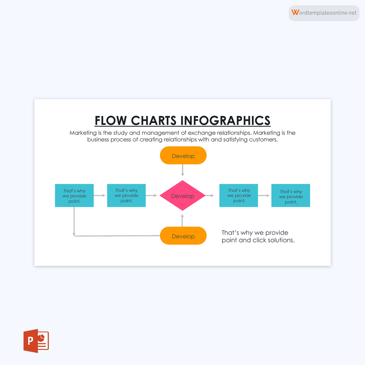 Customizable flowchart template for PowerPoint 09