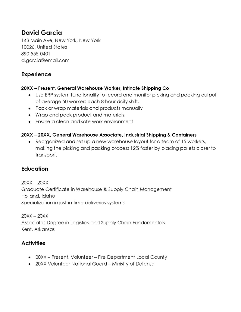 Clean Resume Format Template