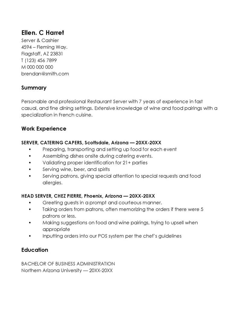 Free Sample Resume Format