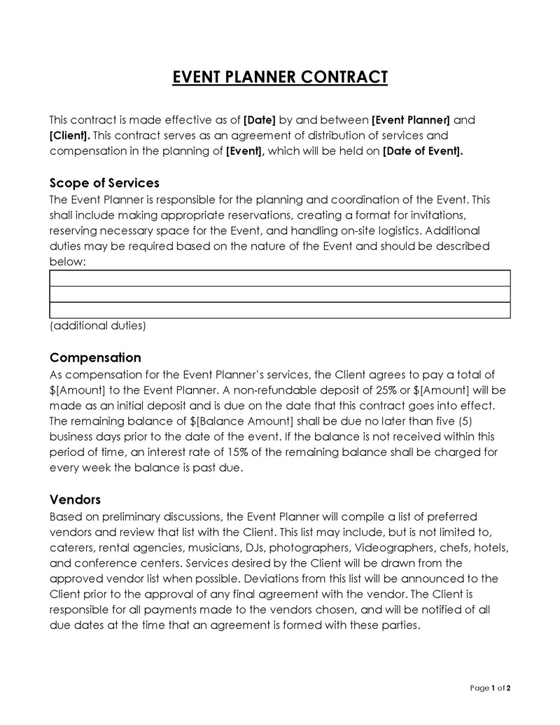 General Service Agreement in Word Format 10