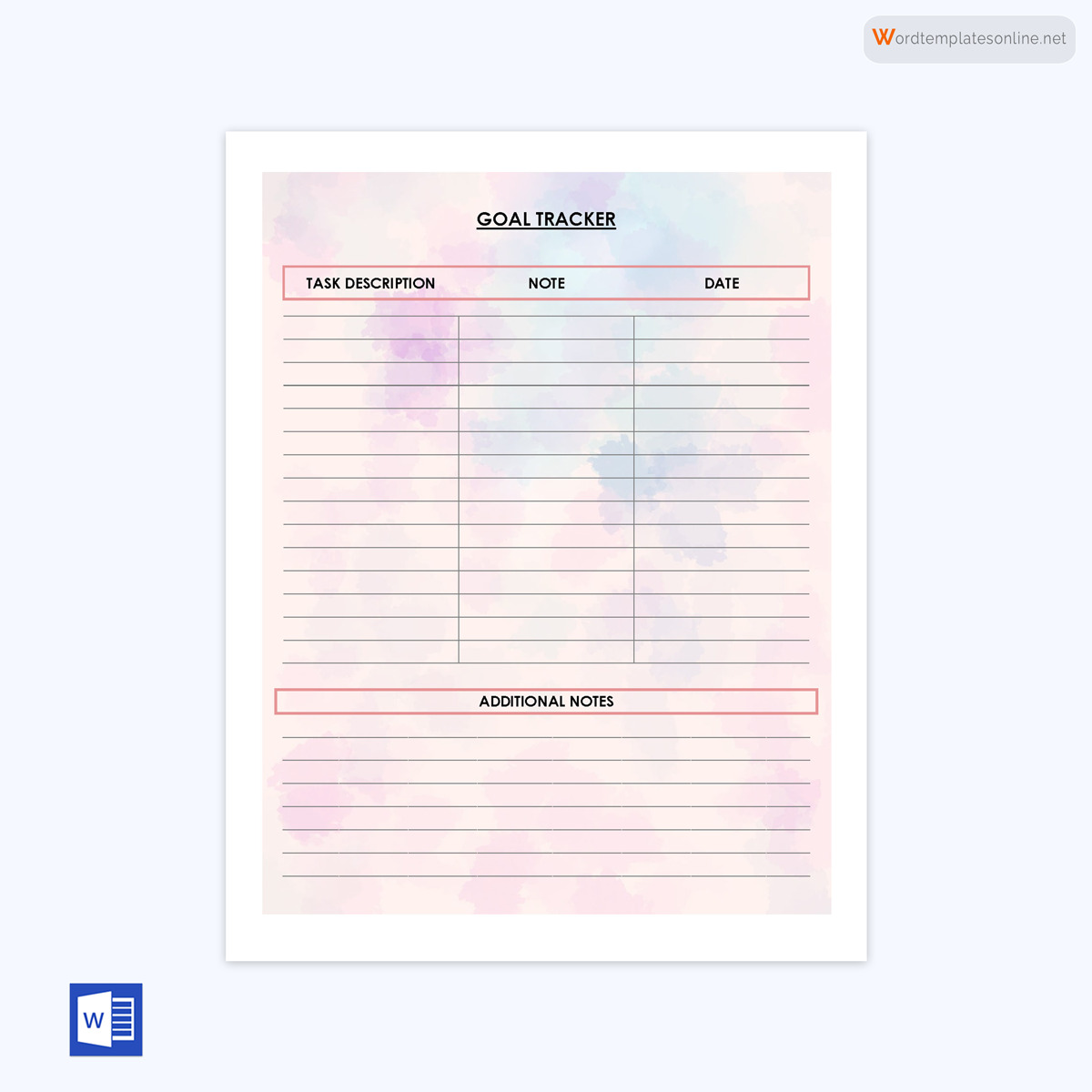 goal tracking template for students