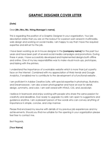 Graphic Designer Cover Letter Examples (Expert Tips)