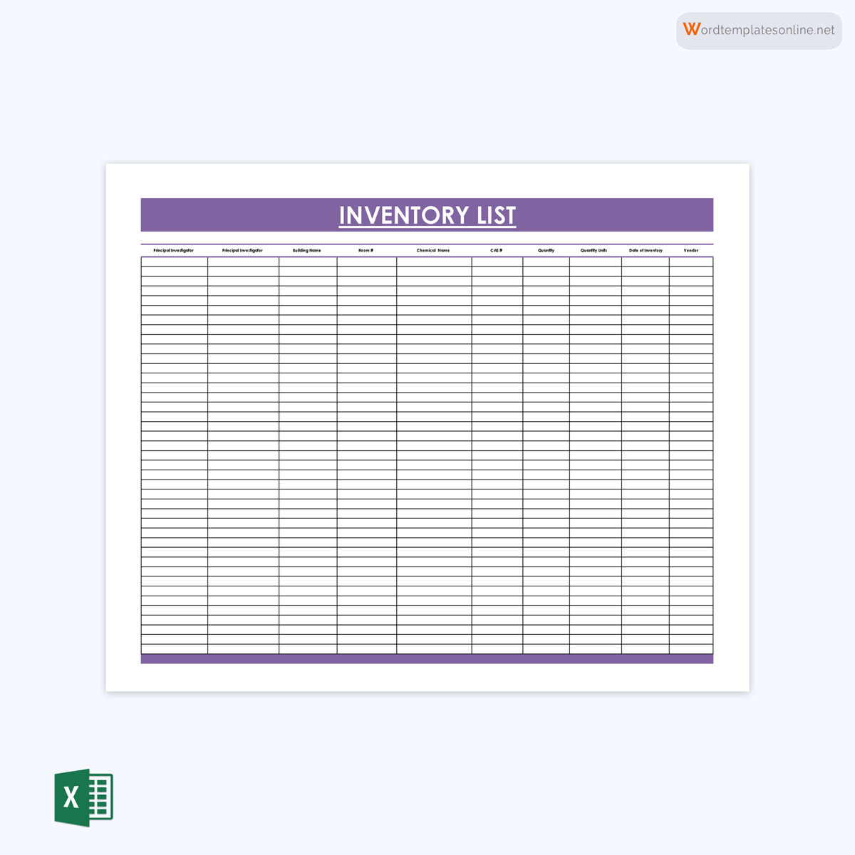 Inventory tracking spreadsheet template