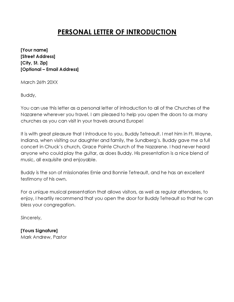 letter of introduction template google docs