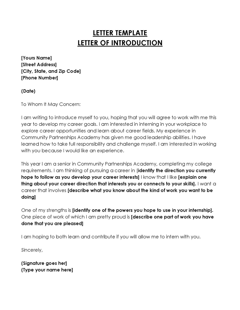  free letter of introduction template for teachers