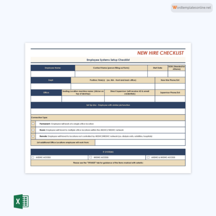 24 Free New Hire Checklist Templates (Word | Excel)