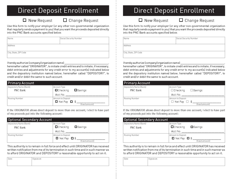 PNC Bank DDA Form Free Download