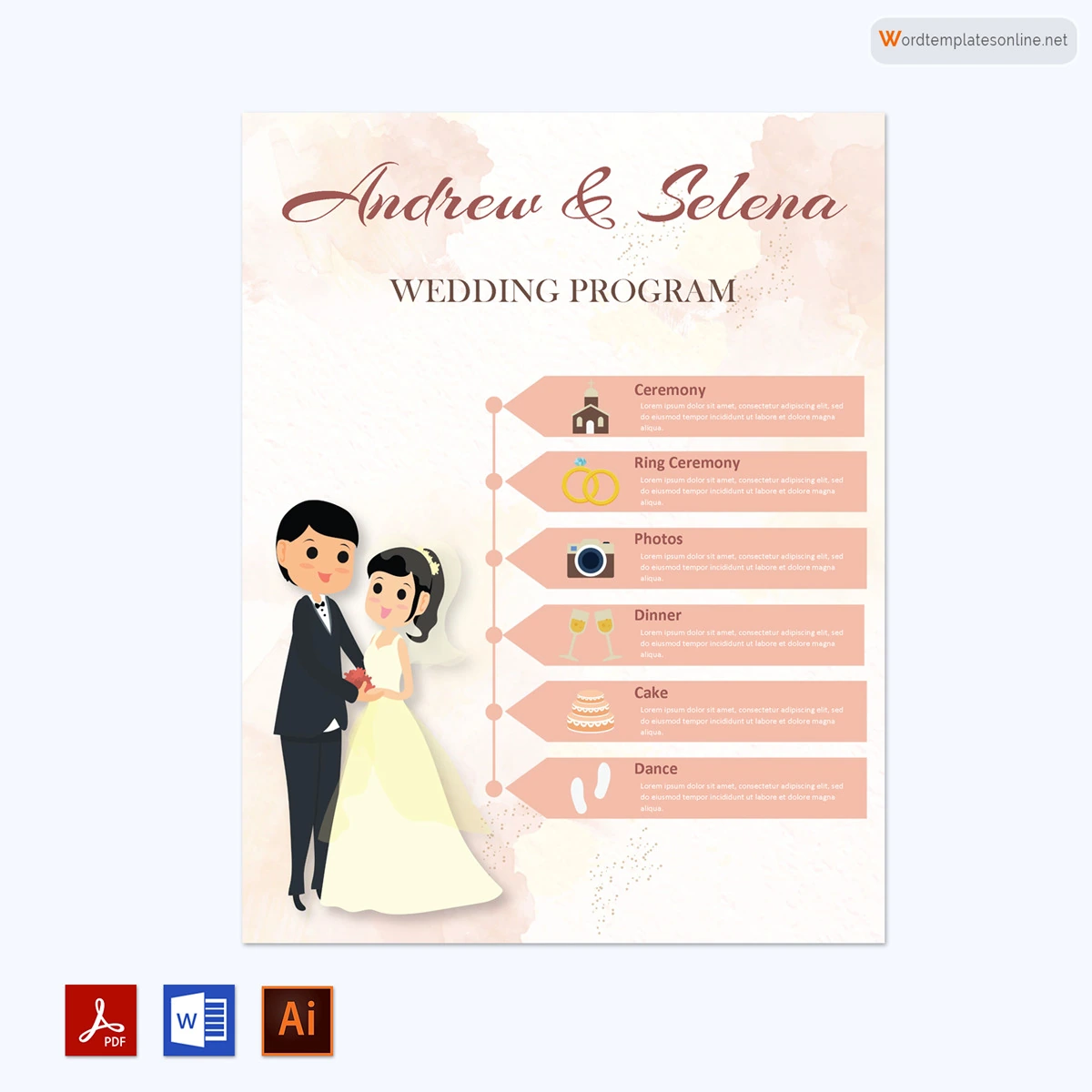 78 Wedding Program Template Word Pdf Psd Documents Download