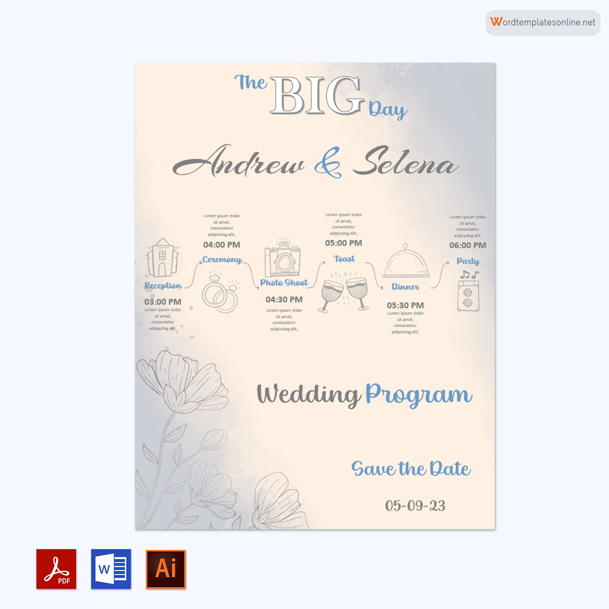 Wedding reception program Examples 01
