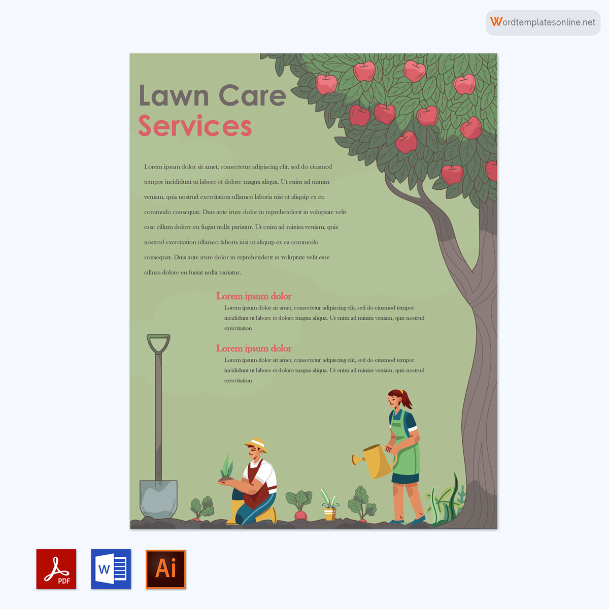 Creative Fillable Lawn Care Flyer Sample 10 as Word and Adobe Format