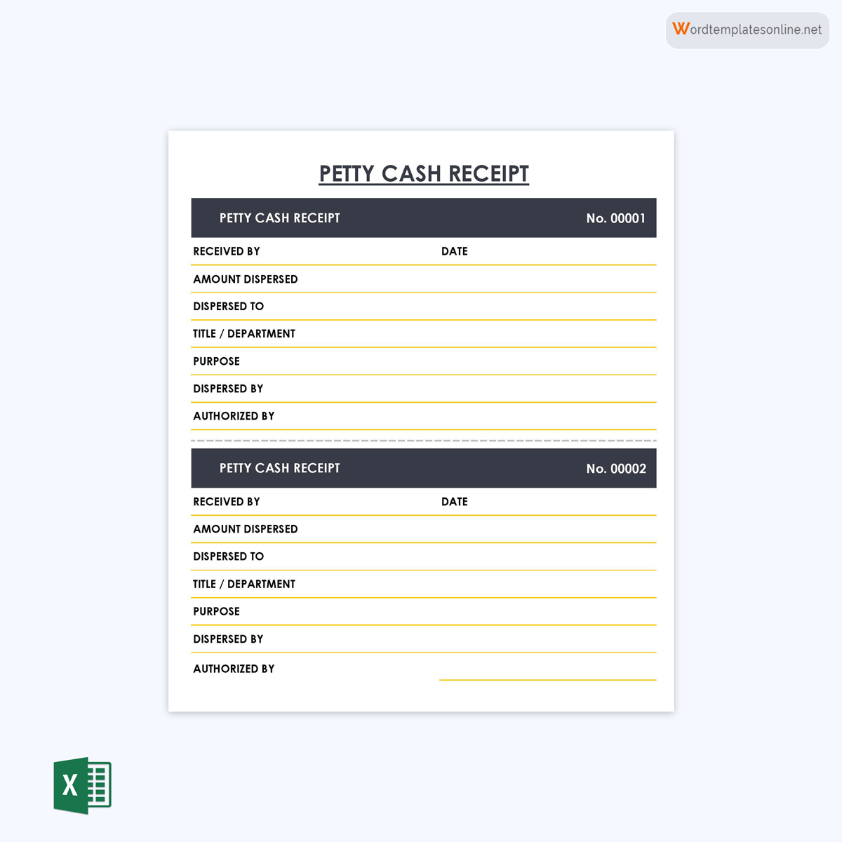 free receipt book template excel 