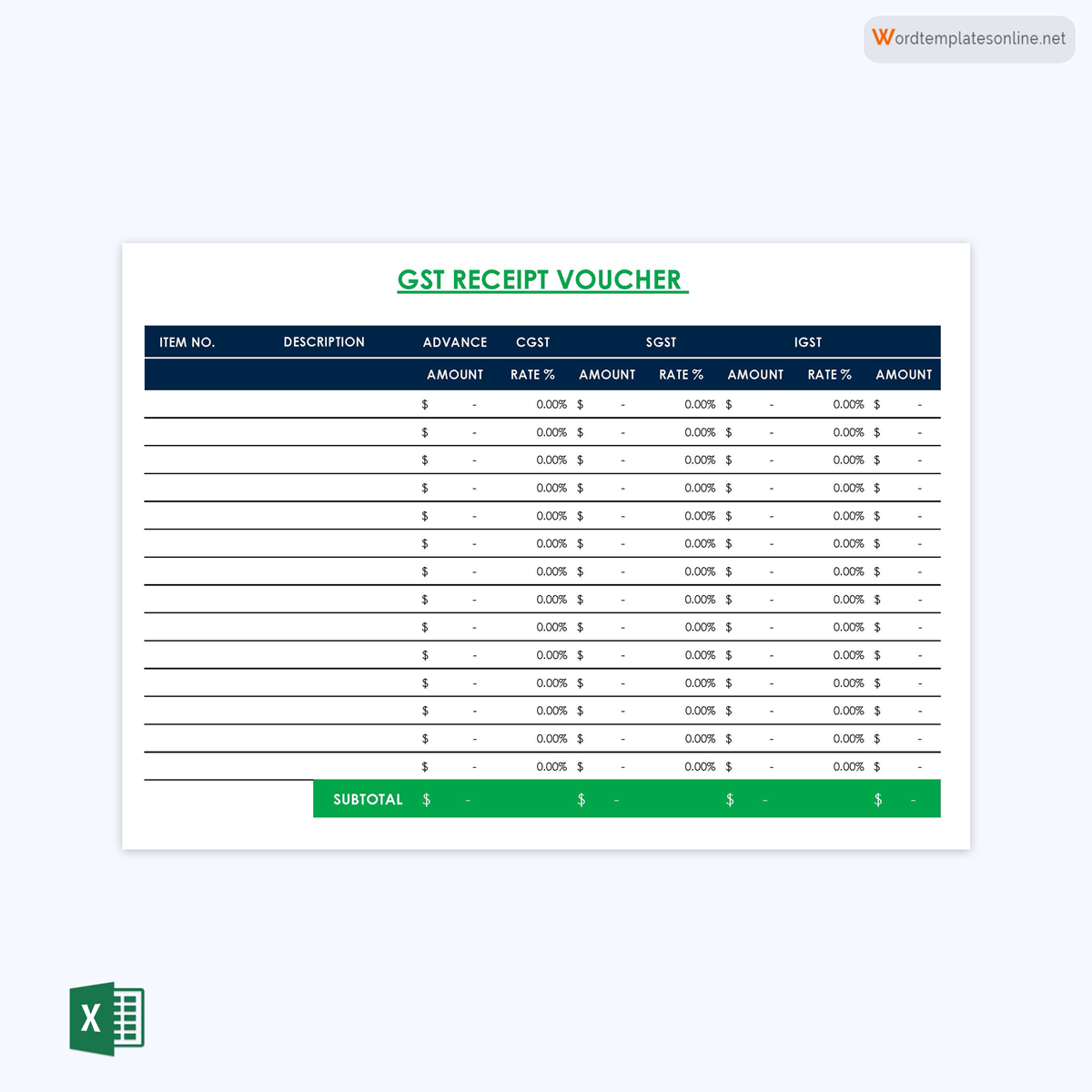  free receipt book template excel 