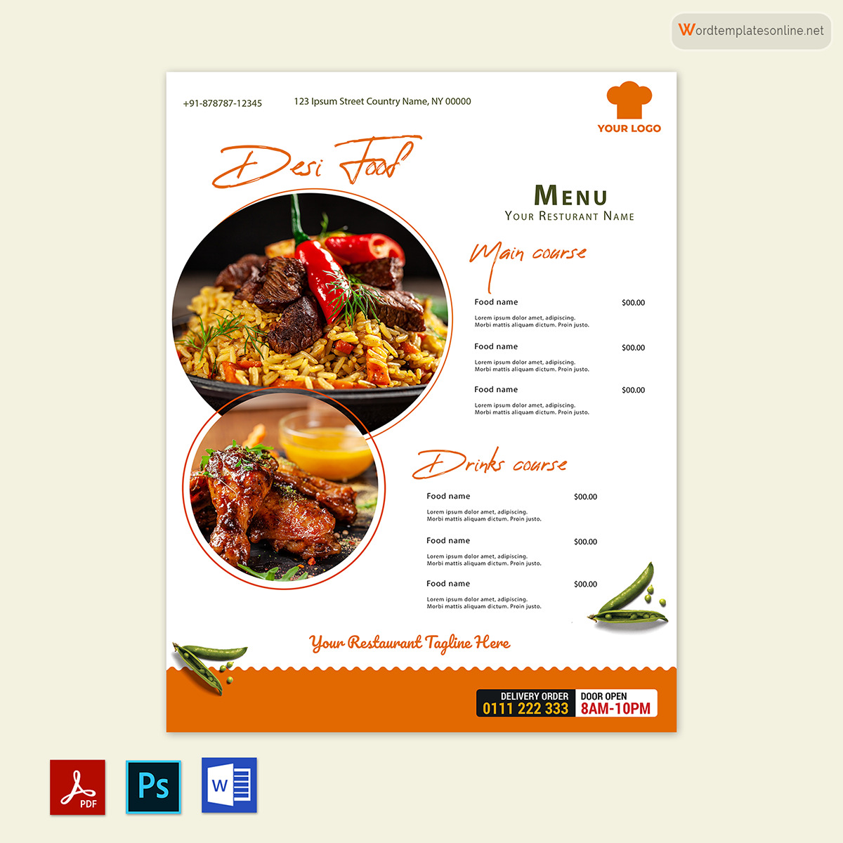 Restaurant menu free template 02