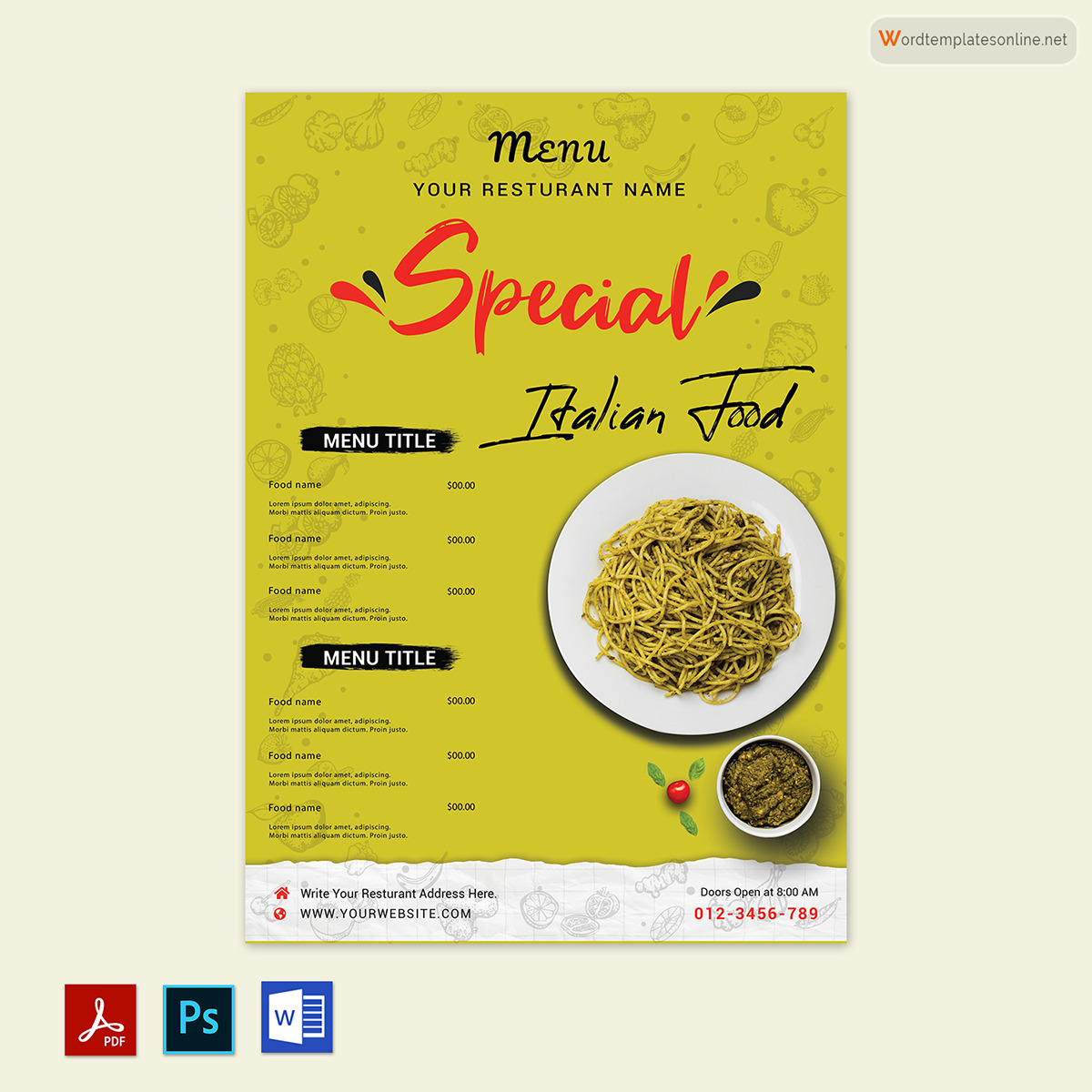  restaurant menu design templates free download 01