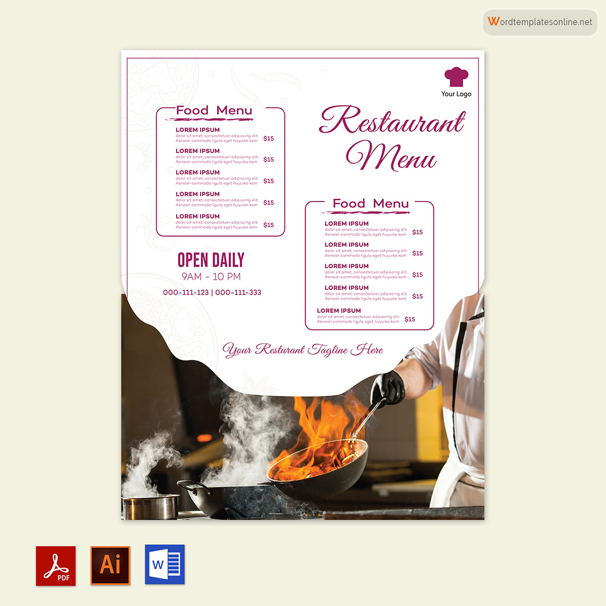 Restaurant menu free template 07
