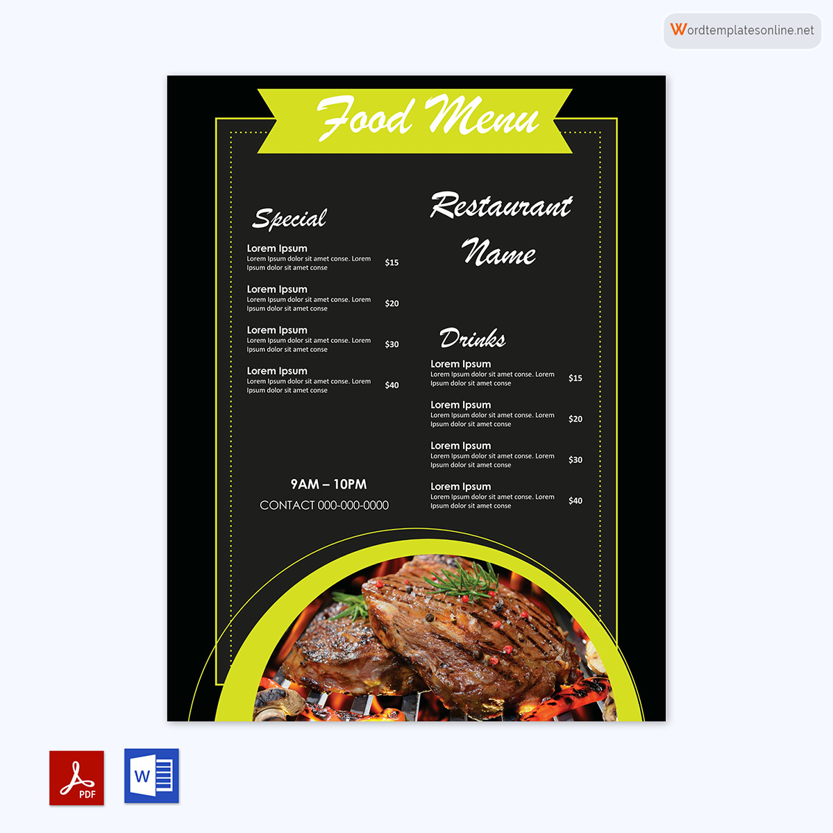 Restaurant menu free template 10