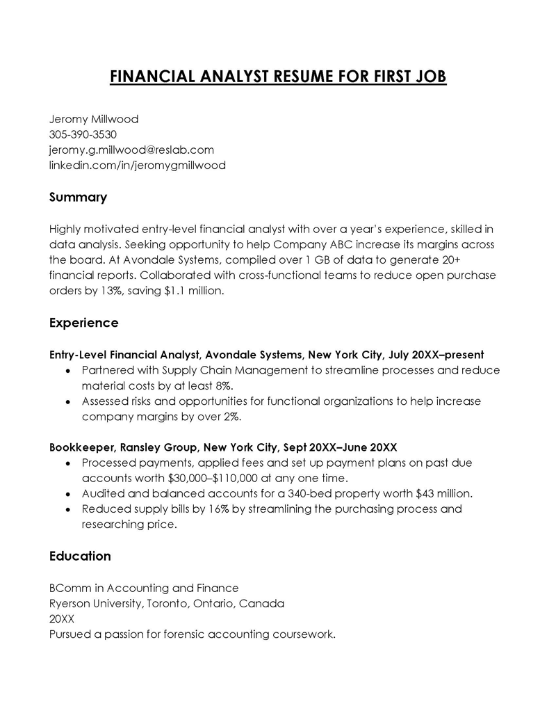 how to make a resume for first job with no experience