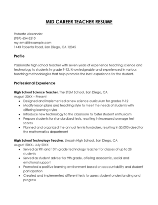 Teacher Resume Examples Skills - Resume For Teacher 14 320x414 