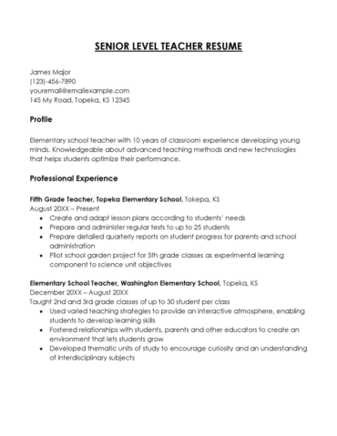 Teacher Resume Examples Skills - Resume For Teacher 15 370x479 