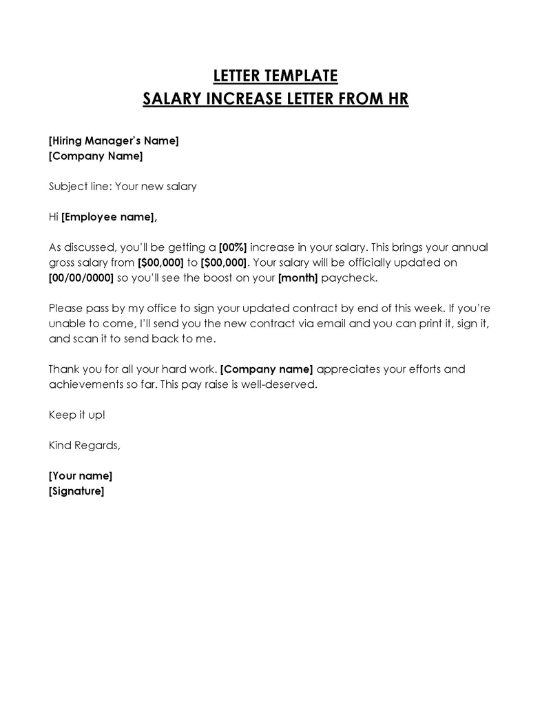 cost of living salary increase letter to employees