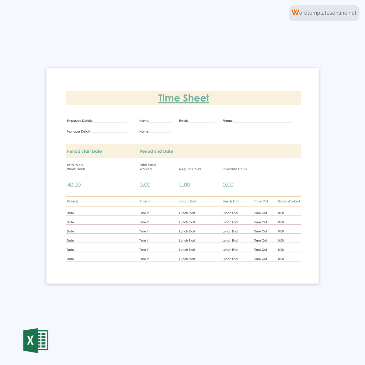 Excel Time Log Template 08