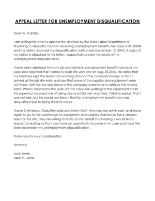 Unemployed Writing Unemployment Appeal Letter Samples (How to Write)