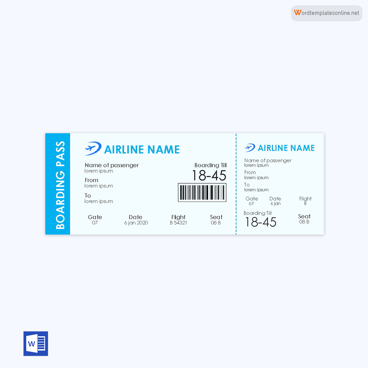 Boarding Pass Template - Free Sample for Download