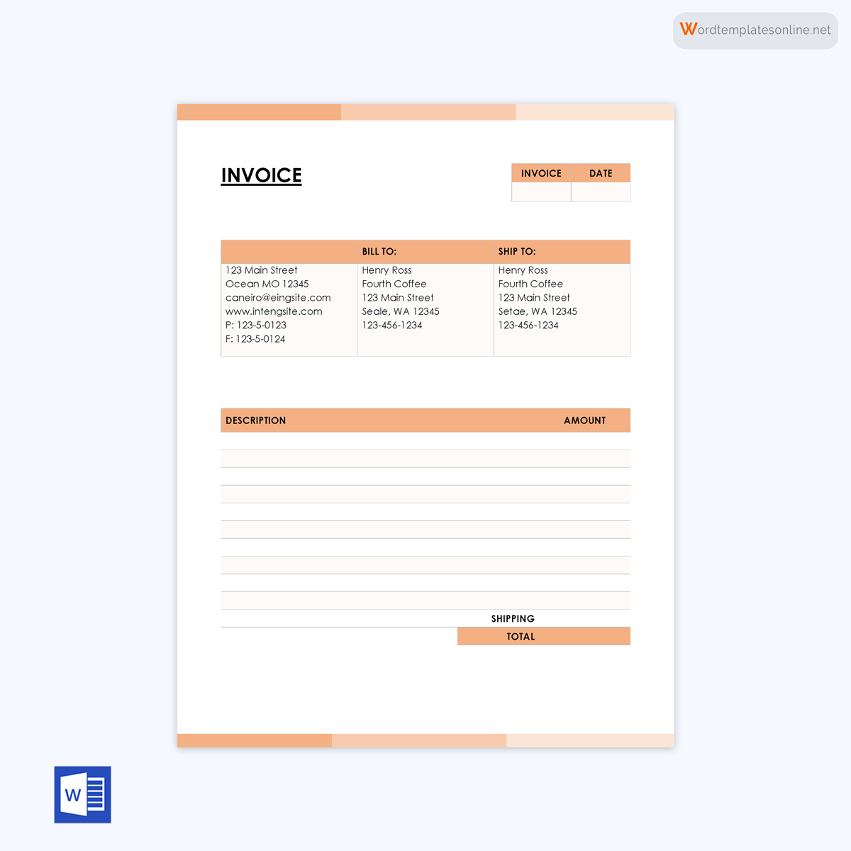 Free blank invoice template - Editable and Printable